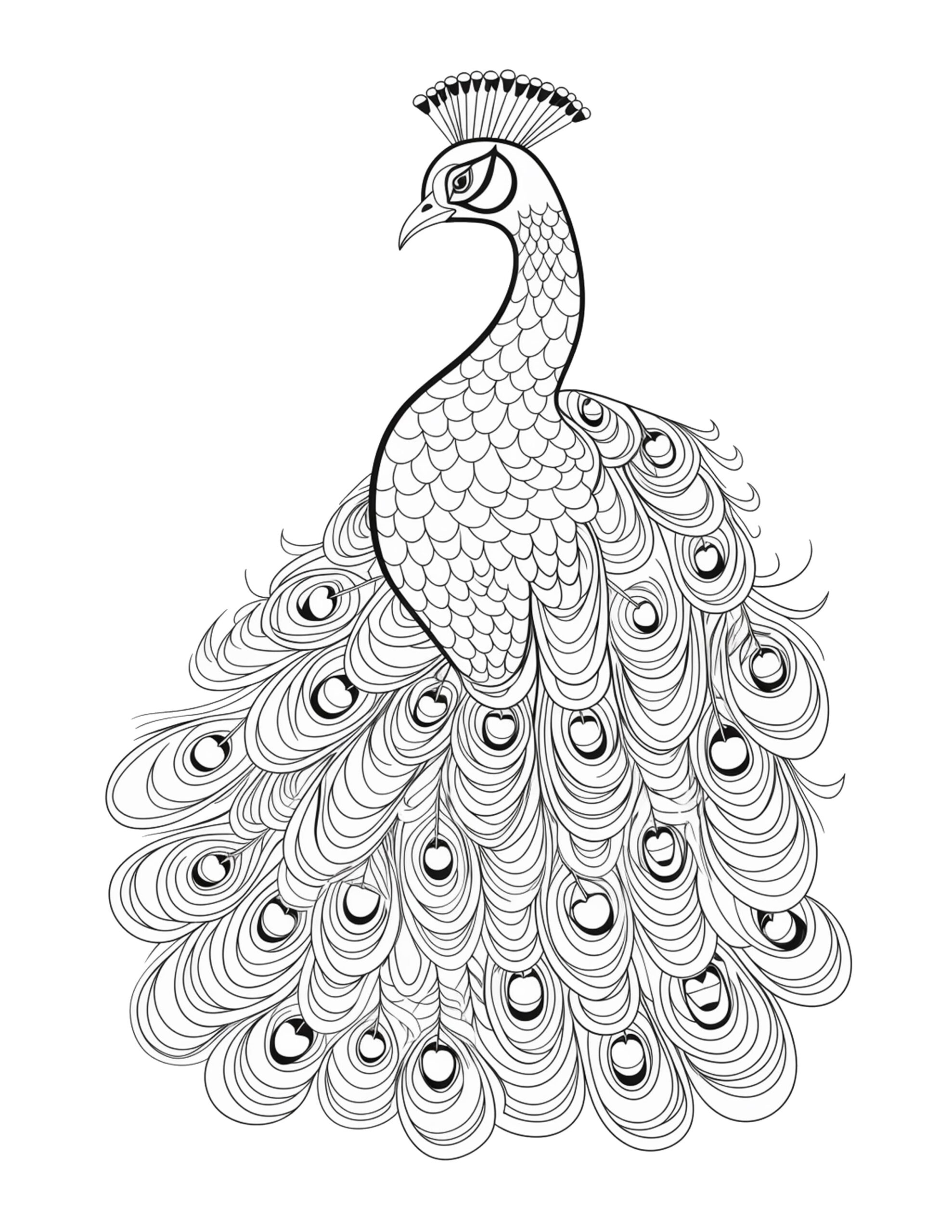 Peacock Coloring Pages - The Poppy Jar