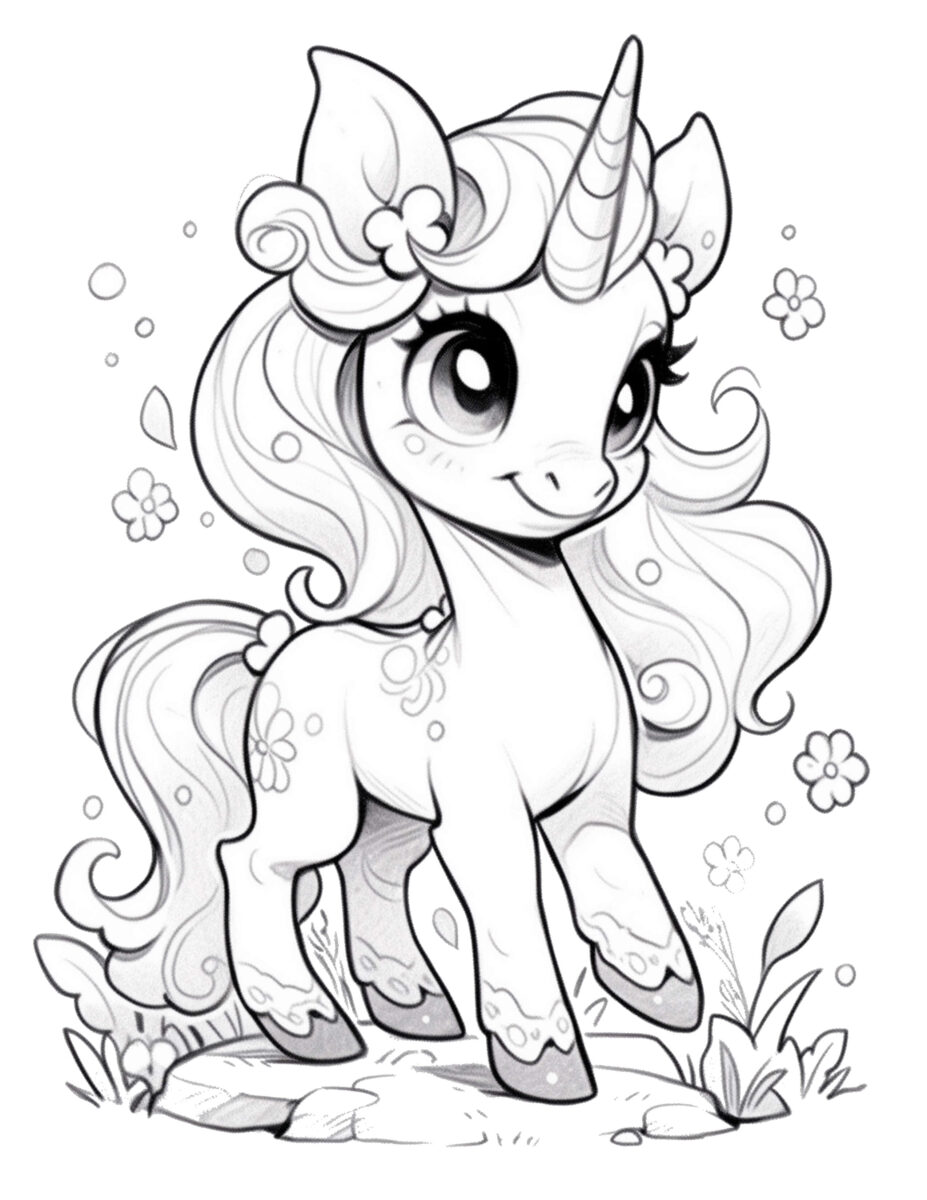 Unicorn Coloring Pages - The Poppy Jar