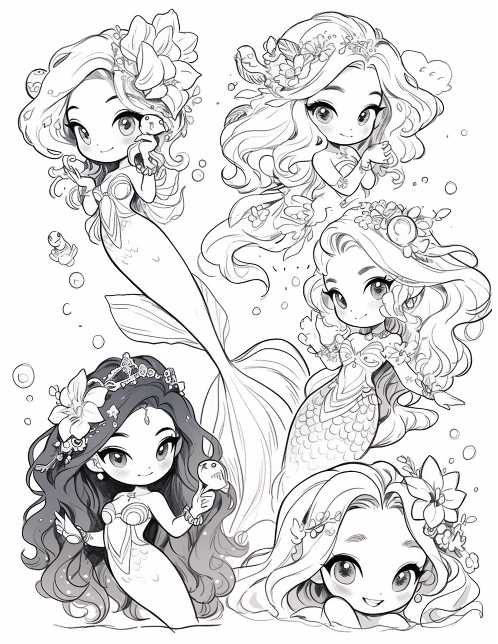 Mermaid Coloring Pages - The Poppy Jar